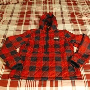 Buffalo plaid packable puffer,size small,L.L. Bean
